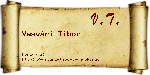Vasvári Tibor névjegykártya